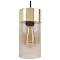 Leitmotiv Pendant Lamp Lax 24.5 x 12 cm grey - metal & glass