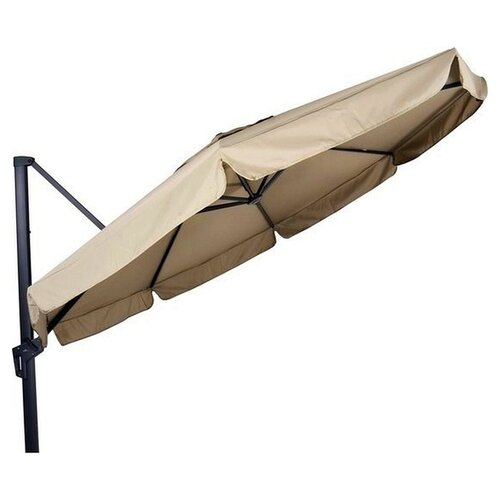 Lesliliving Parasol flottant Vierge Ecru Ø350 cm - y compris les pieds croisés