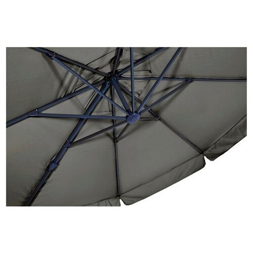 Lesliliving Parasol flottant Vierge gris Ø350 cm - y compris le pied croisé