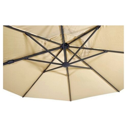 Lesliliving Parasol flottant Virgoflex Ecru Ø350 cm - y compris le pied croisé