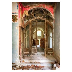 ter Halle Ter Halle® Glasmalerei 80 x 120 cm | Altes verlassenes Gebäude