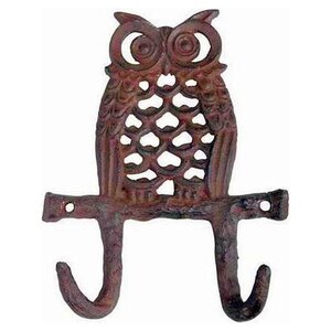 Perchero búho de hierro fundido - 13 x 17 cm