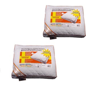 Juego de 2 almohadas ergonómicas 50 x 60 x 8 cm Juego de 2 almohadas ergonómicas 50 x 60 x 8 cm
