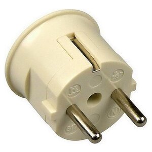 Enchufe con ángulo recto y toma de tierra - Blanco Crema Enchufe con ángulo recto y toma de tierra - Blanco Crema