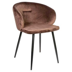 PTMD PTMD Move Velvet Chairs - 55 x 57 x 75 cm - Velvet/Metal - Brown