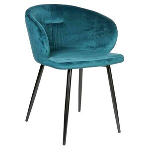 PTMD PTMD Déplacez les chaises en velours - 55 x 57 x 75 cm - Velvet / Metal - Bleu