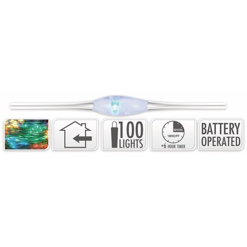 Silver Braad Lighting Multicolor - 100 LED - avec minuterie