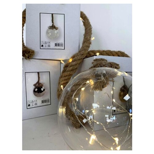 Decostar Christmas lights / Christmas bauble with LED Ø12 cm · Rahel glass clear