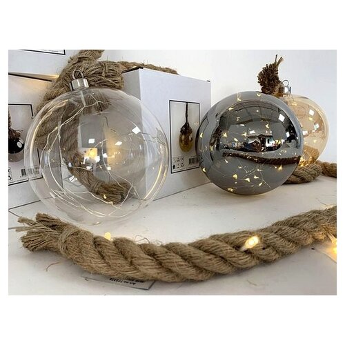 Decostar Christmas lights / Christmas bauble with LED Ø12 cm · Rahel glass clear