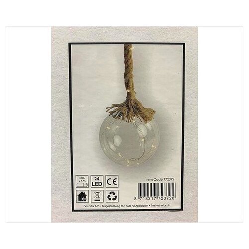 Decostar Christmas lights / Christmas bauble with LED Ø12 cm · Rahel glass clear