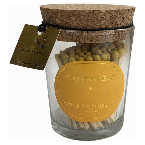 Countryfield Matches jaunes countryfield dans le verre | Optimisme | 7 x 7 x 9,5 cm | 100 pieces