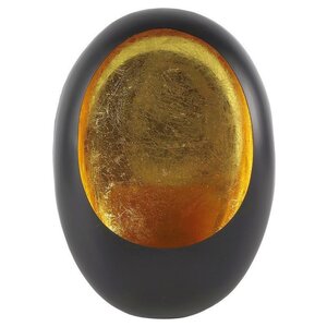 Countryfield Markenloser Teelichthalter Eggy 17,5 x 44 cm Stahl Schwarz