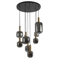 Hanging lamp Galaxy Black Round - 9 Lamps - E27