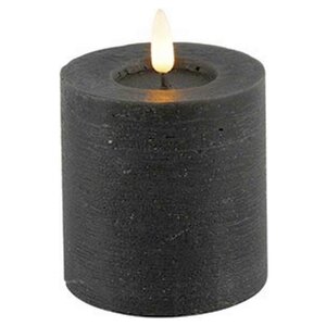Countryfield Candela a colonna LED Countryfield rustica 8 cm - Nero