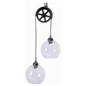 Lampe suspendue en verre à Lumineo avec poulie, 77,5 cm