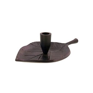 Candle stand leaf 23 x 14 cm - Black