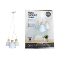 Lampe suspendue en métal avec trois abat-jour Blanc