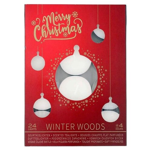 Kerst geurtheelichten - Theelichtjes - Waxinelichtjes 24 stuks - winterse bos