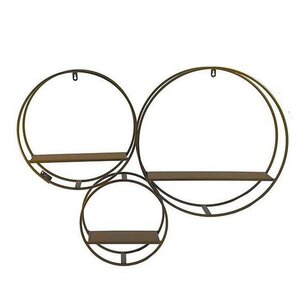 Wall rack - Industrial - Metal - 89x15x69cm - Round - Bronze