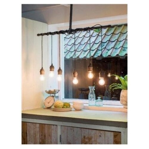 Lumineo Iron Hanging Lamp - Industrial Hanging Lamp - Hanging Lamps Dining Room - Industrial –108cm wide - Gray