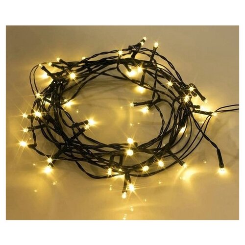 Christmas lighting Warm white 96 LED - 7.5 meters on batteries (8 positions)