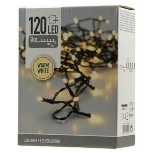 Luces navideñas para el hogar y el estilo 120 LED blanco cálido extra IP44 1200 cm verde