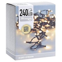 Éclairage de Noël 18 mètres 240 LED - Éclairage LED Extra chaud blanc