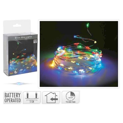 Silber Braad Beleuchtung Multicolor - 100 LED - mit Timer