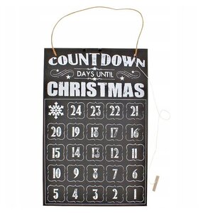 Advent Chalkboard - Compte à rebours à Noël - Count-coude de Noël avec carte à la craie incl Calk