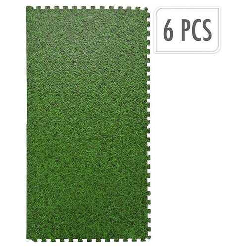 Schwimmbecken-Bodenmatte - Fliesen - 40 x 40 cm - Grasdruck - 6 Stück