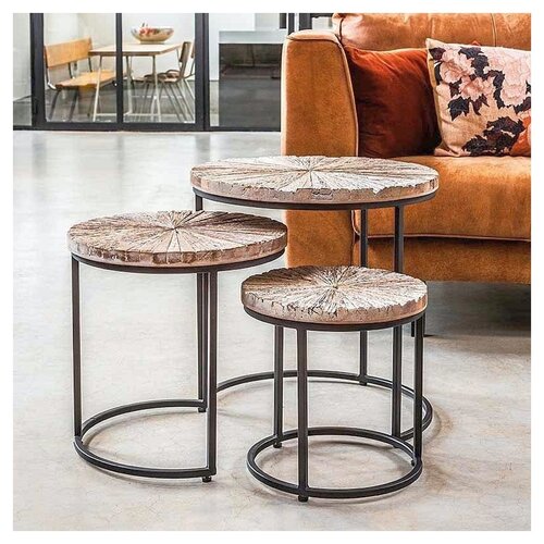 Table basse Vic Naturel autour de 3 pièces