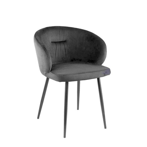 PTMD PTMD Move Velvet Chairs - 55 x 57 x 75 cm - Velvet/Metal - Gray