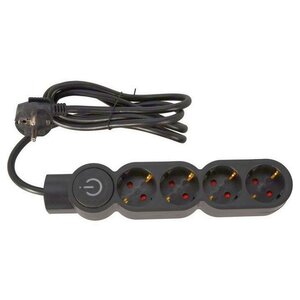 Socket outdoor 4 -fold 140 cm - black