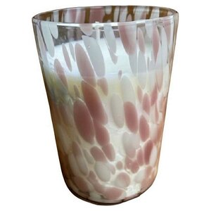 Bougie en verre - rose - ⌀15 cm