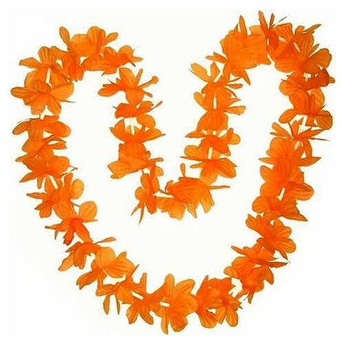 Set mit 8 orangefarbenen Hawaiiblumen-Kranzgirlanden