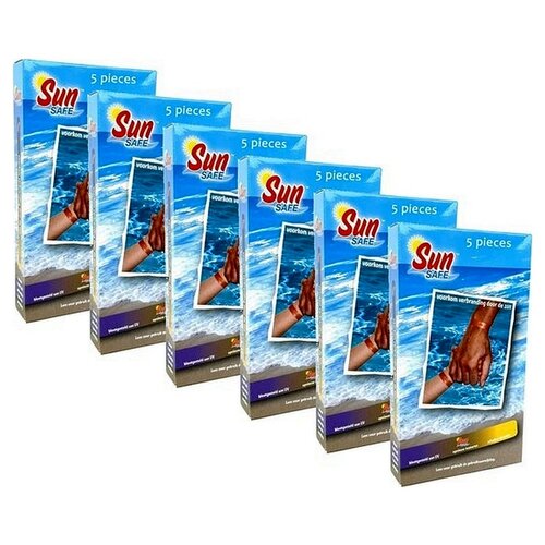 6-Pack Sunsafe UV wristband 5 pieces (total 30 UV poles)-Sunscreen