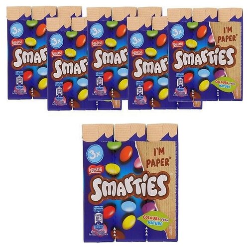 6x Smarties 3-pack 102 gram - Voordeelverpakking Snoepgoed