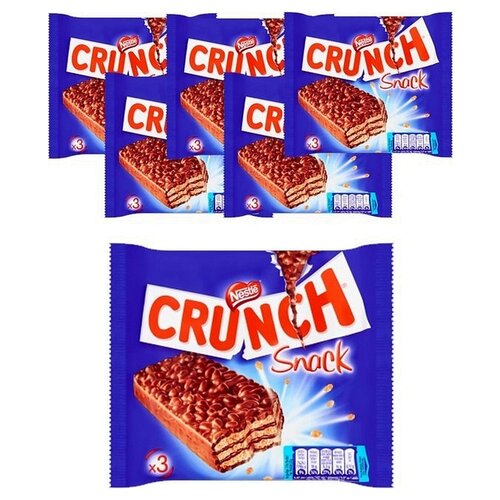 6x crunch snack p/3 99 gram benefit packaging sweets