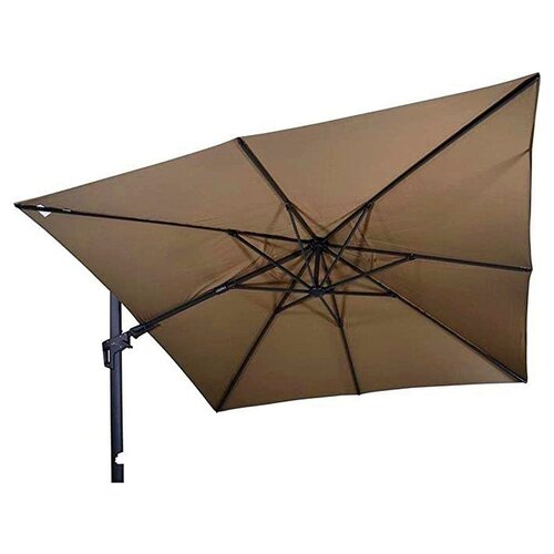 Lesliliving Parasol flottant Virgoflex Taupe 300 x 300 cm - y compris le pied croisé