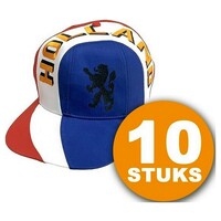 Oranje Feestpet | 10 stuks Pet "Holland" | Feestkleding EK/WK Voetbal | Rood-Wit-Blauw | Oranje Versiering Versierpakket Nederlands Elftal Oranjepakket