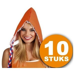 Oranje Feestkleding | 10 stuks Boerinnenkapje | Feestkleding EK/WK Voetbal