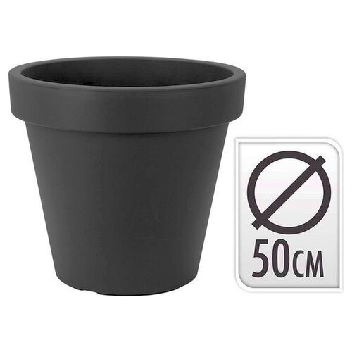 Plastic flowerpot anthracite Ø48 cm - double walled - height 43 cm