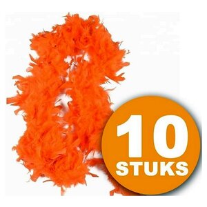 Oranje Feestkleding | 10 stuks Oranje Boa 180 cm | Feestkleding EK/WK Voetbal | Oranje Versiering Versierpakket Nederlands Elftal Oranjepakket