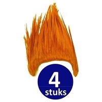 Orange Wig | 4 pieces orange party wig "punk" | Party supplies Orange Headpiece | Party clothing WK ​​Voetbal 2022 | Orange decoration decorative package Dutch national team orange package