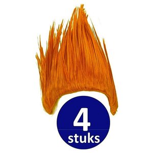 Oranje Pruik | 4 stuks Oranje Feestpruik "Punk" | Feestartikelen Oranje Hoofddeksel | Feestkleding EK/WK Voetbal