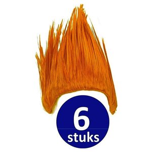 Orange Wig | 6 pieces orange party wig "punk" | Party supplies Orange Headpiece | Party clothing WK ​​Voetbal 2022 | Orange decoration decorative package Dutch national team orange package