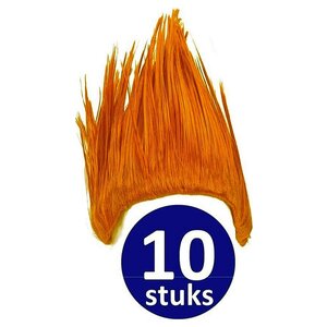 Oranje Pruik | 10 stuks Oranje Feestpruik "Punk" | Feestartikelen Oranje Hoofddeksel | Feestkleding EK/WK Voetbal