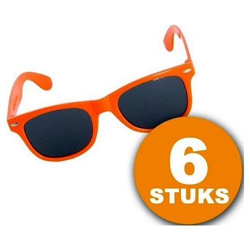 Orange Party Glasses | 6 pieces of orange glasses "blues" | Party clothing WK ​​Voetbal 2022 | Orange decoration decorative package Dutch national team orange package