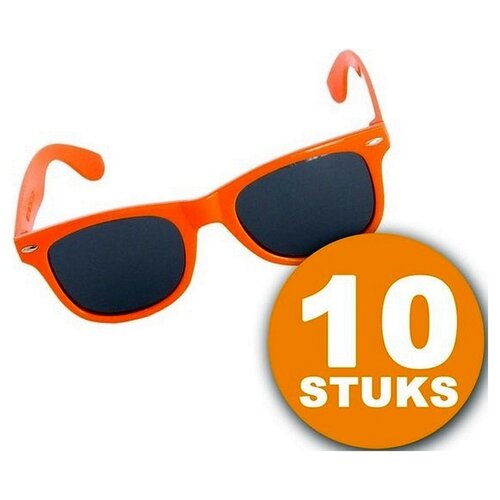 Oranje Feestbril | 10 stuks Oranje Bril "Blues" | Feestkleding EK/WK Voetbal | Oranje Versiering Versierpakket Nederlands Elftal Oranjepakket