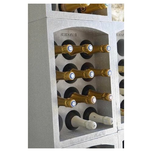 Bottles rack for 12 bottles - Insulating - Light polystyrene - Stackable - 35x50x 29.5cm - Max 40kg